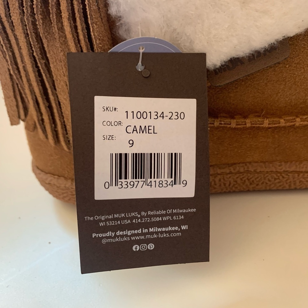 Leather Goods by MUK LUKS Camel Veroni Fringe Suede Boot women’s size 9 - Picture 4 of 16